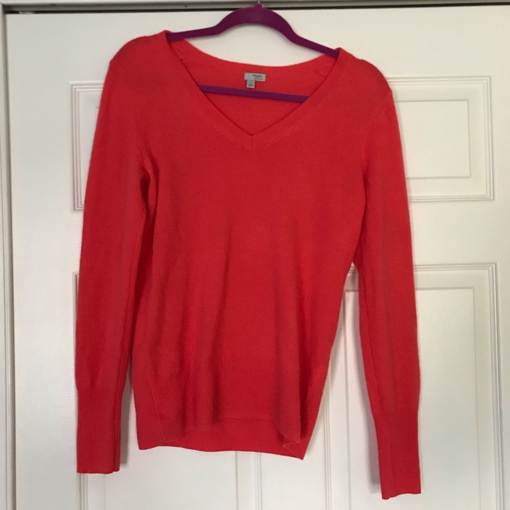Halogen coral cashmere sweater